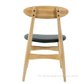 Chaise de restauration Siège en cuir en bois massif en bois solide